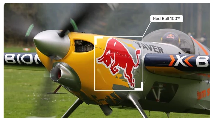 Logo detection example on a racing aircraft